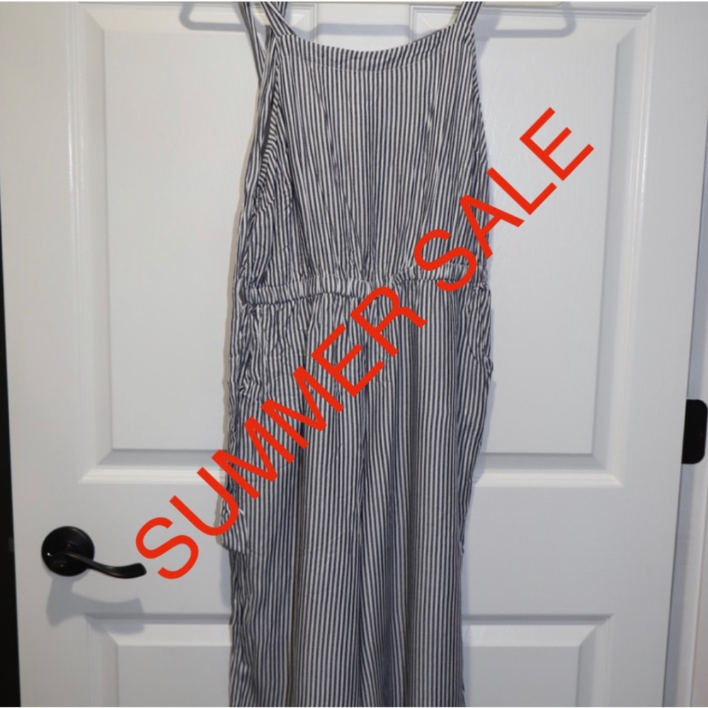 Spaghetti Strap Seersucker Romper